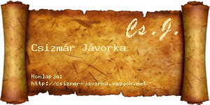 Csizmár Jávorka névjegykártya