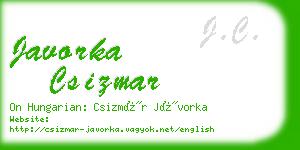 javorka csizmar business card
